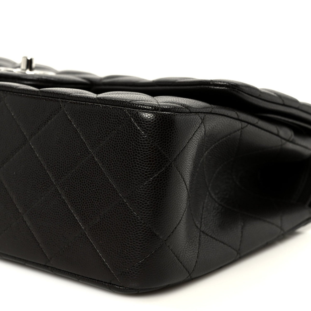 Caviar Quilted Jumbo Double Flap Dark Brown