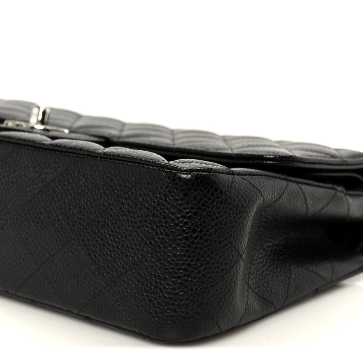 Caviar Quilted Medium Double Flap Black