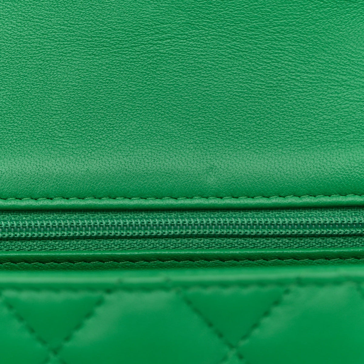 Lambskin Quilted Mini Square Flap Green