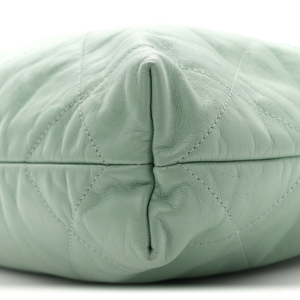 Shiny Calfskin Quilted Small Chanel 22 Light Green