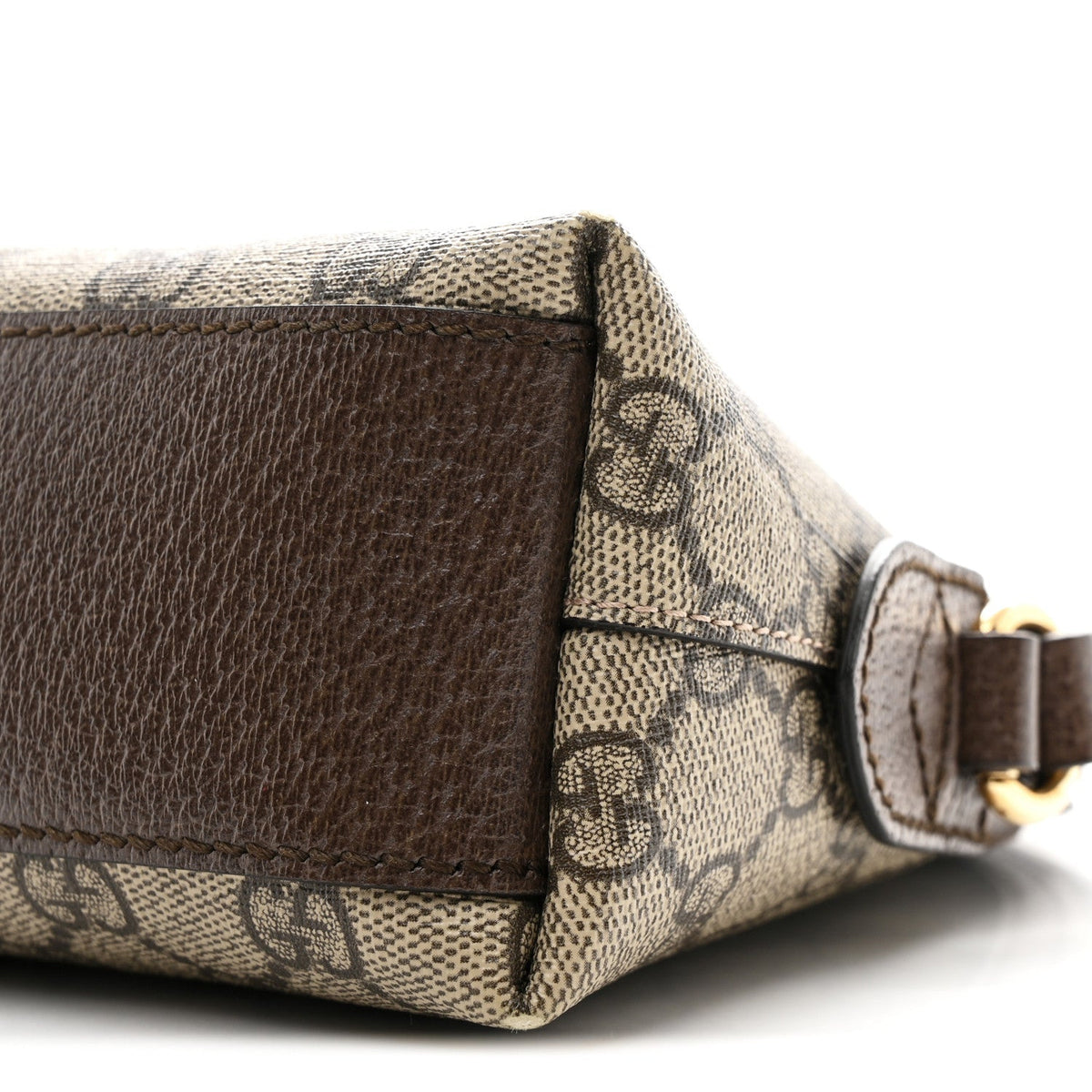 GG Supreme Monogram Textured Dollar Calfskin Web Small Ophidia Dome Shoulder Bag Beige Ebony New Acero