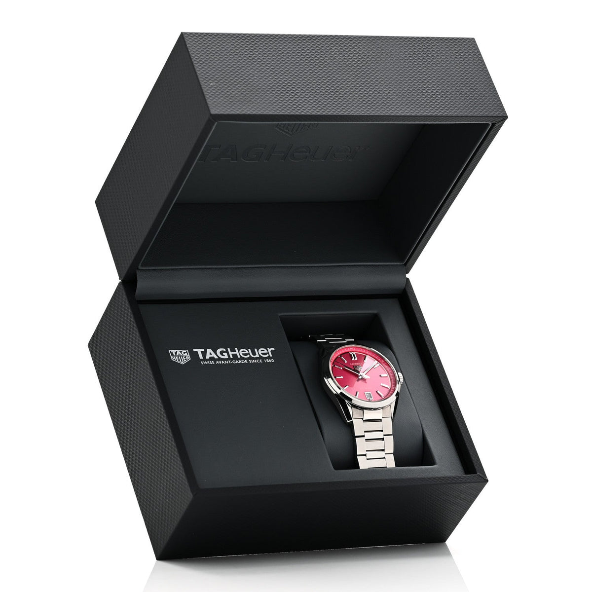 Stainless Steel 36mm Carrera Date Automatic Watch Pink WBN2313