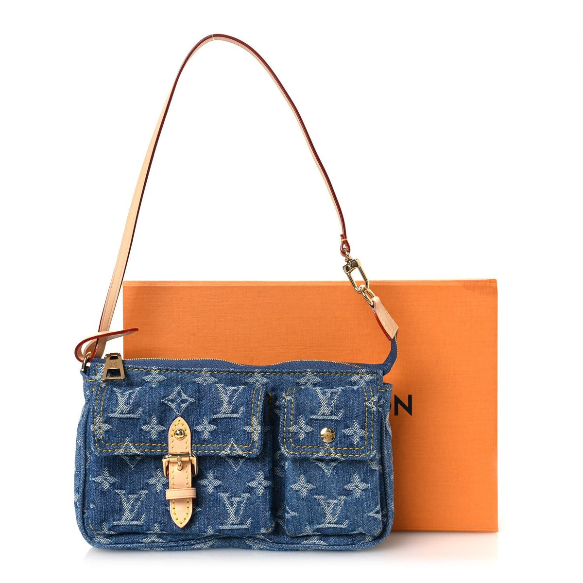 Monogram Pochette Accessories Cargo Blue Denim