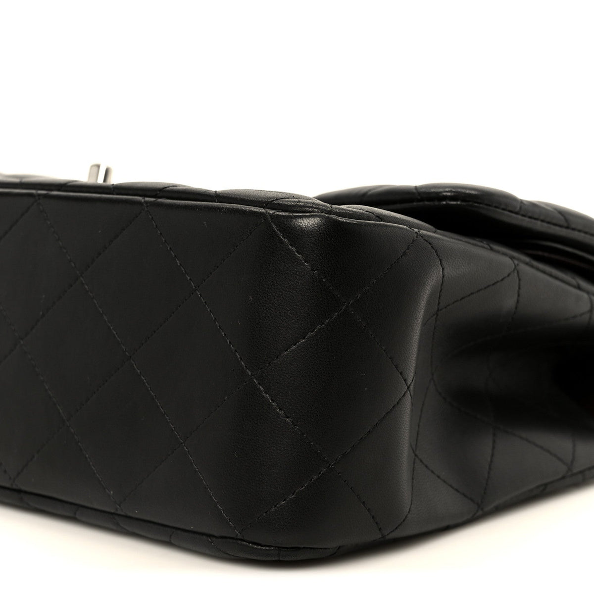 Lambskin Quilted Jumbo Double Flap Black