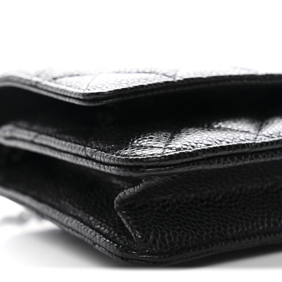 Caviar Quilted Wallet on Chain WOC Black