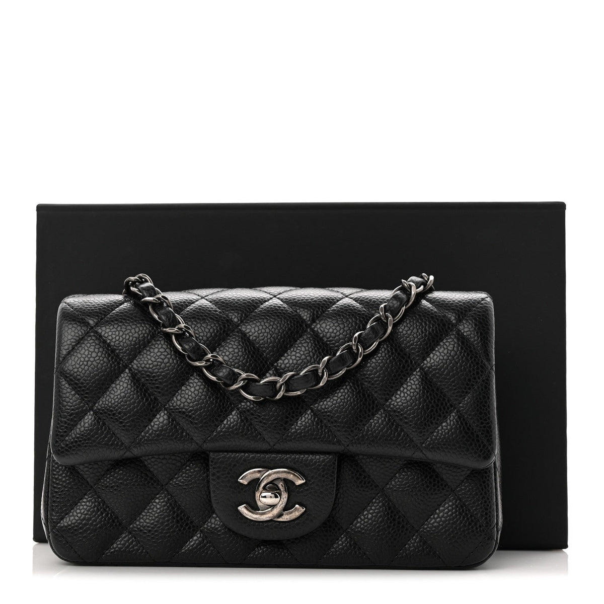 Caviar Quilted Mini Rectangular Flap Black