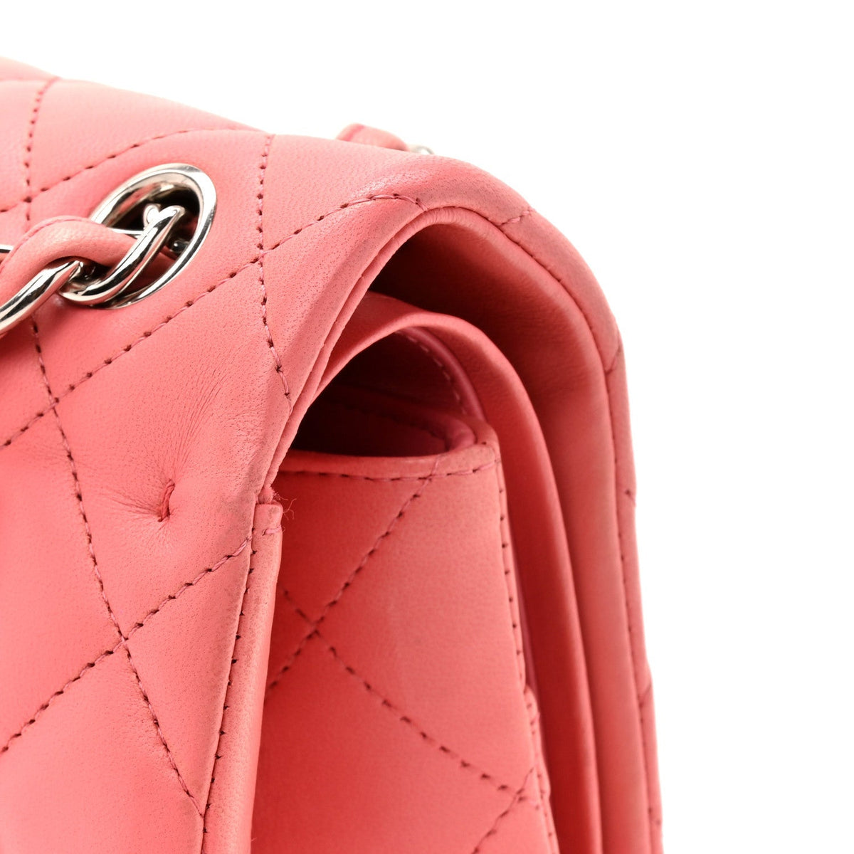 Lambskin Quilted Jumbo Double Flap Pink