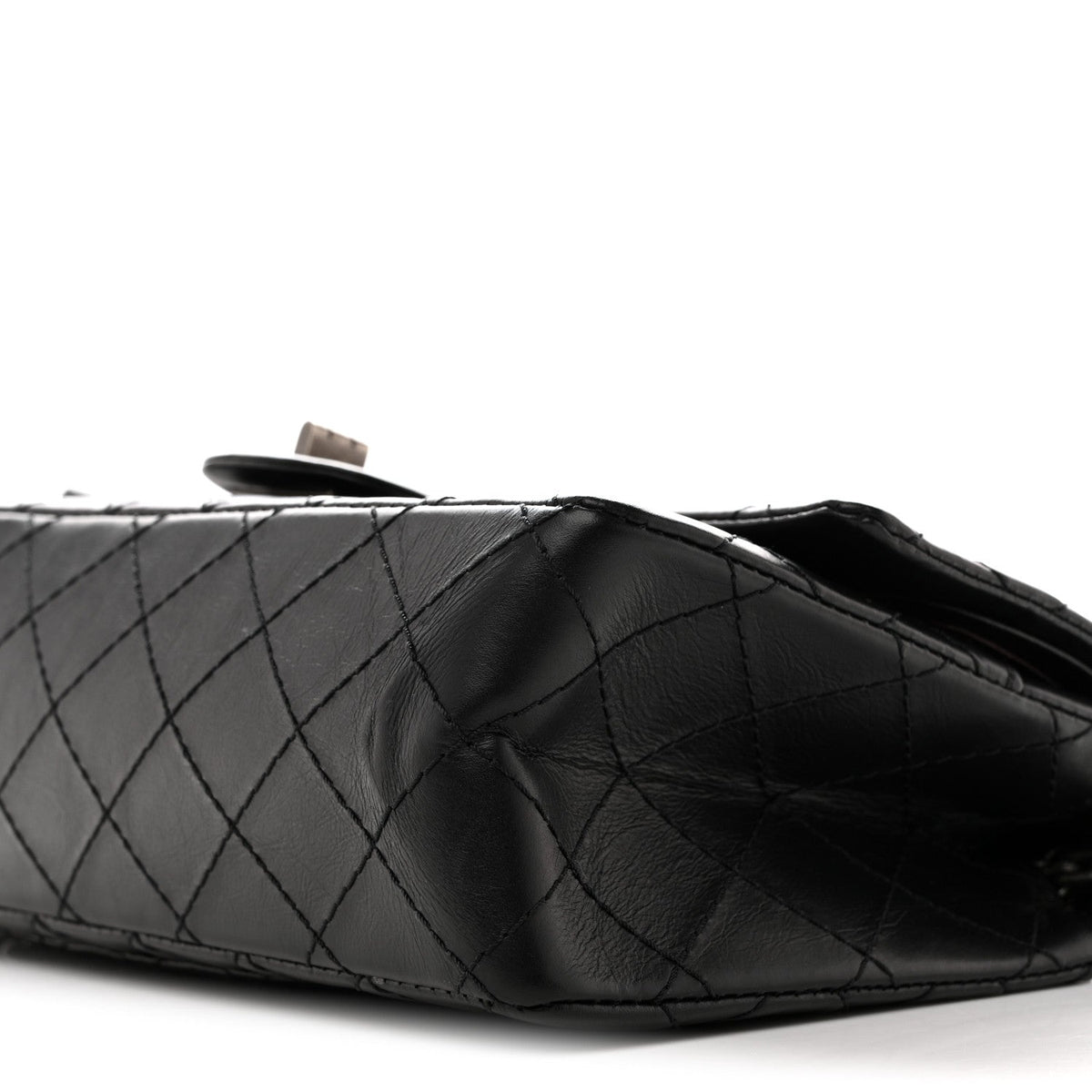 Aged Calfskin Quilted 2.55 Reissue 225 Flap Black