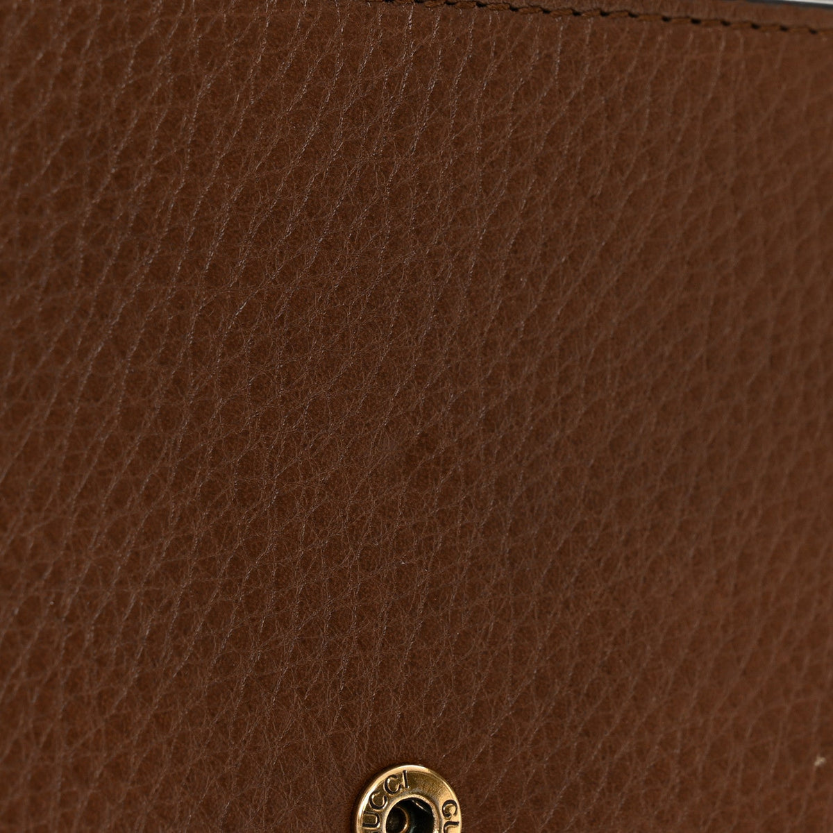 Cellarius Calfskin GG Marmont Chain Wallet Nut Brown