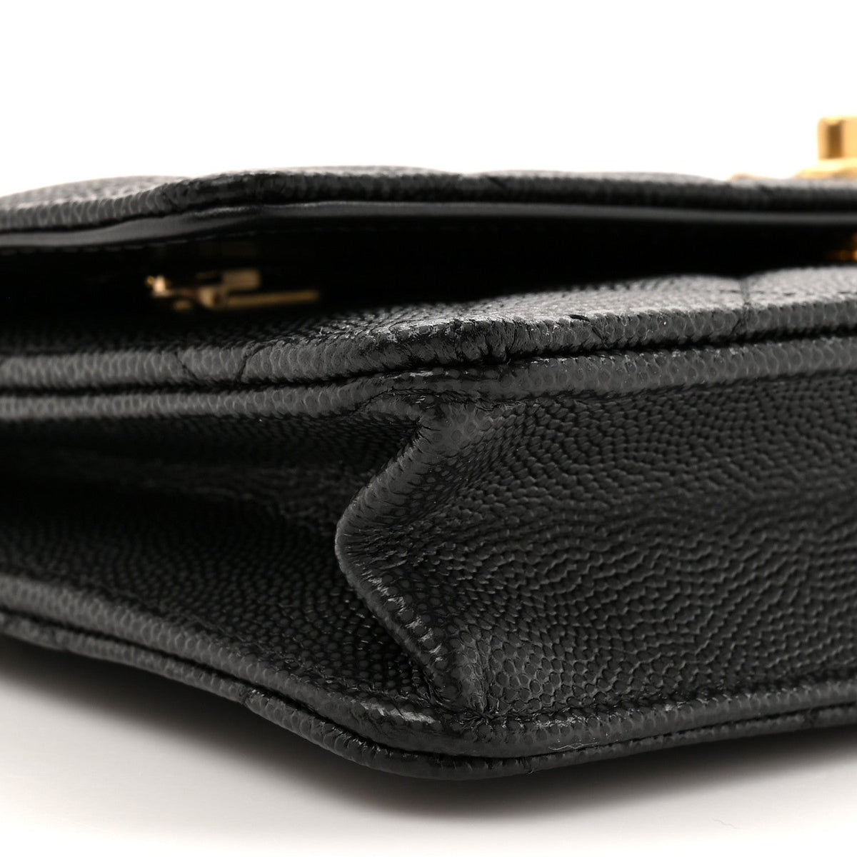 Caviar Quilted CC Turnlock Charm Wallet On Chain WOC Black