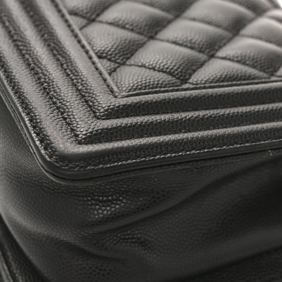 Caviar Quilted Small Boy Flap Black