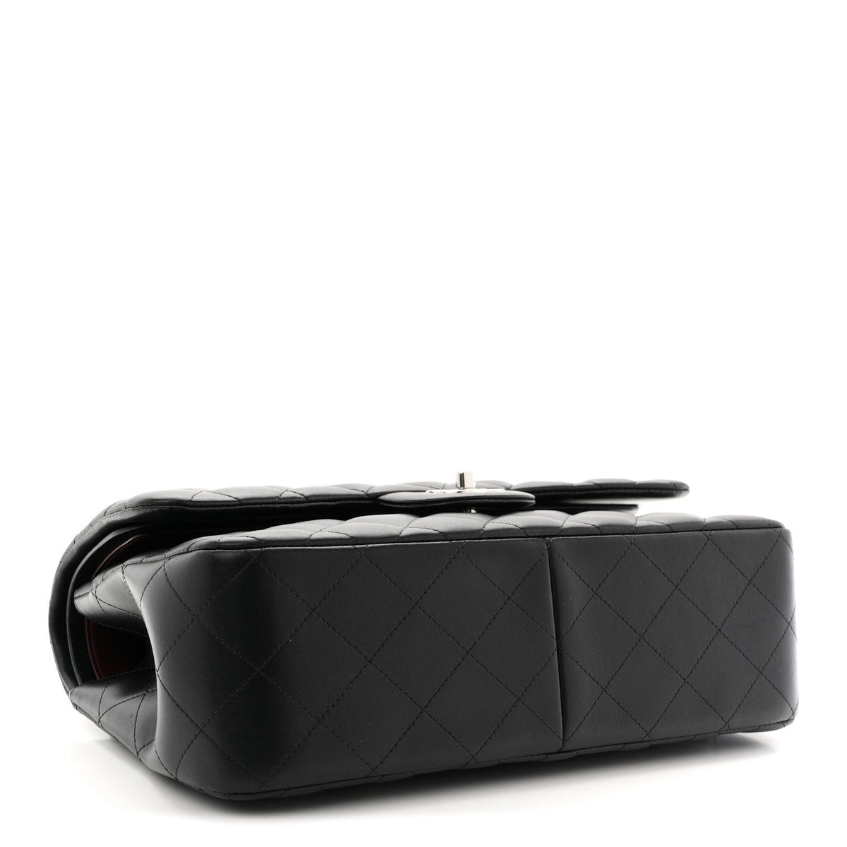 Lambskin Quilted Jumbo Double Flap Black