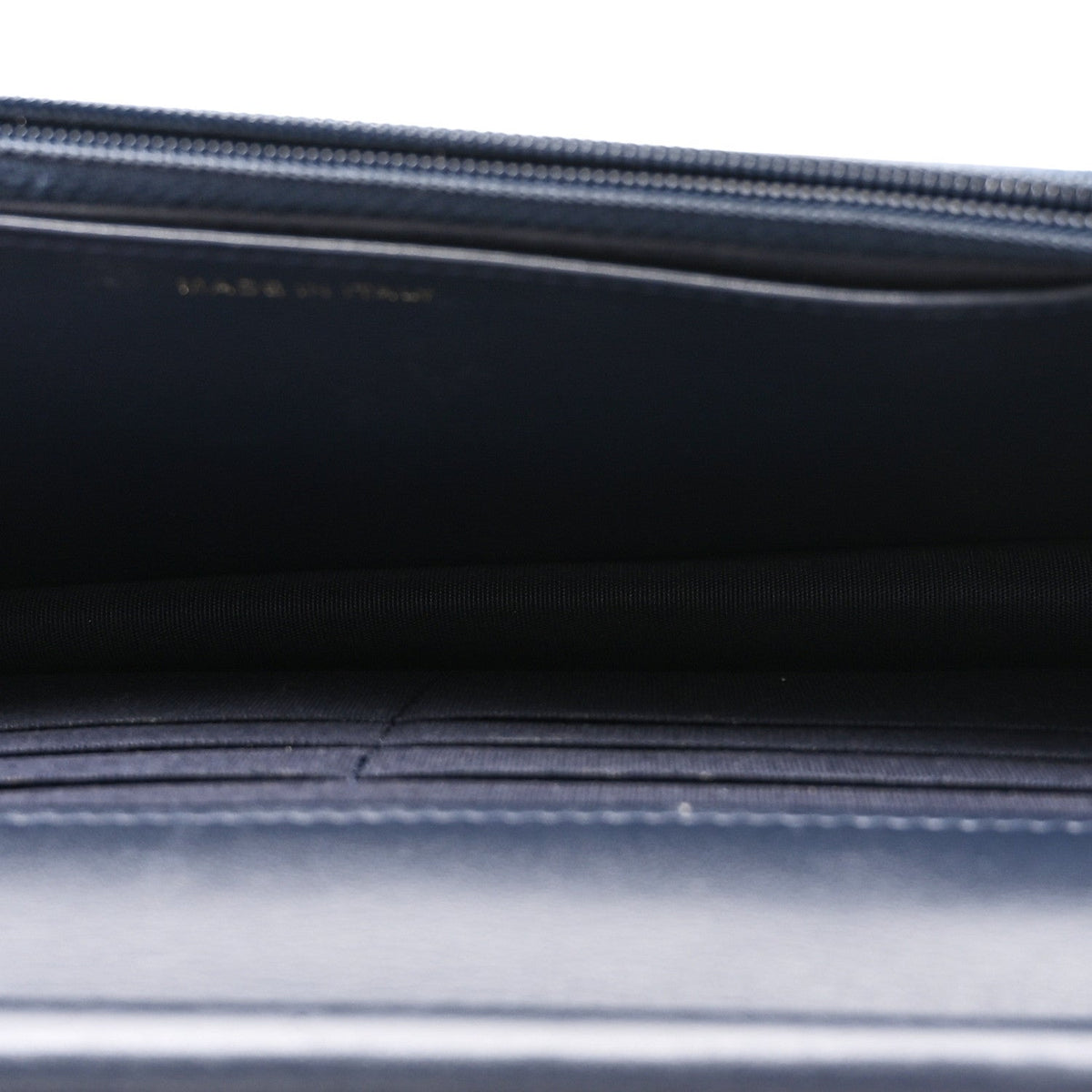 Lambskin Quilted Wallet On Chain WOC Navy