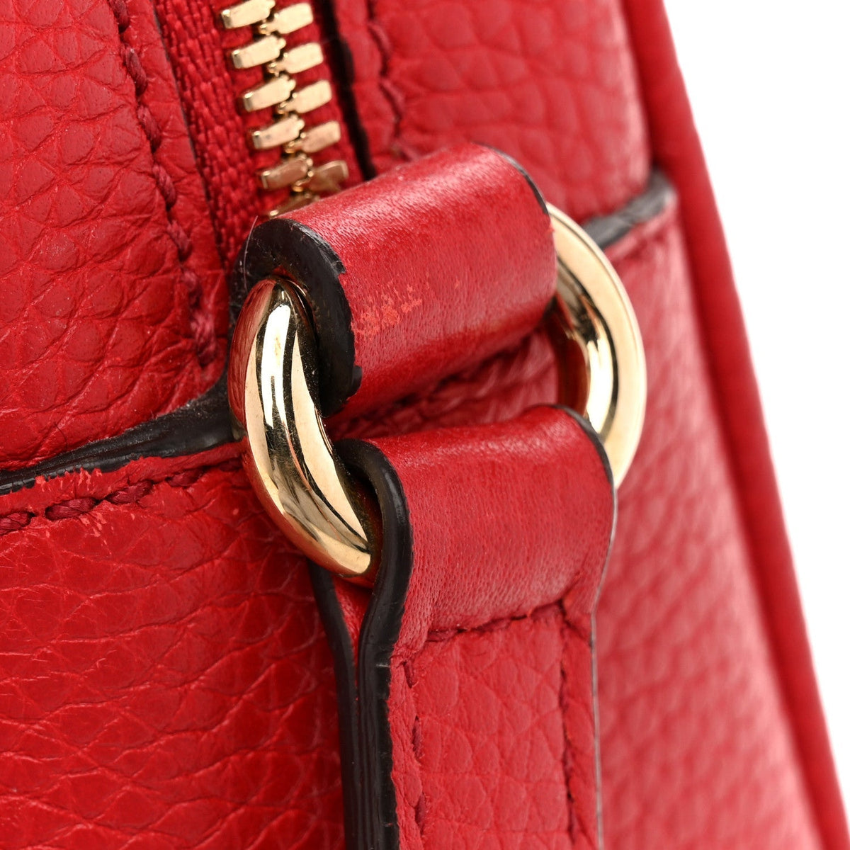 Pebbled Calfskin Small Soho Disco Bag Tabasco Red