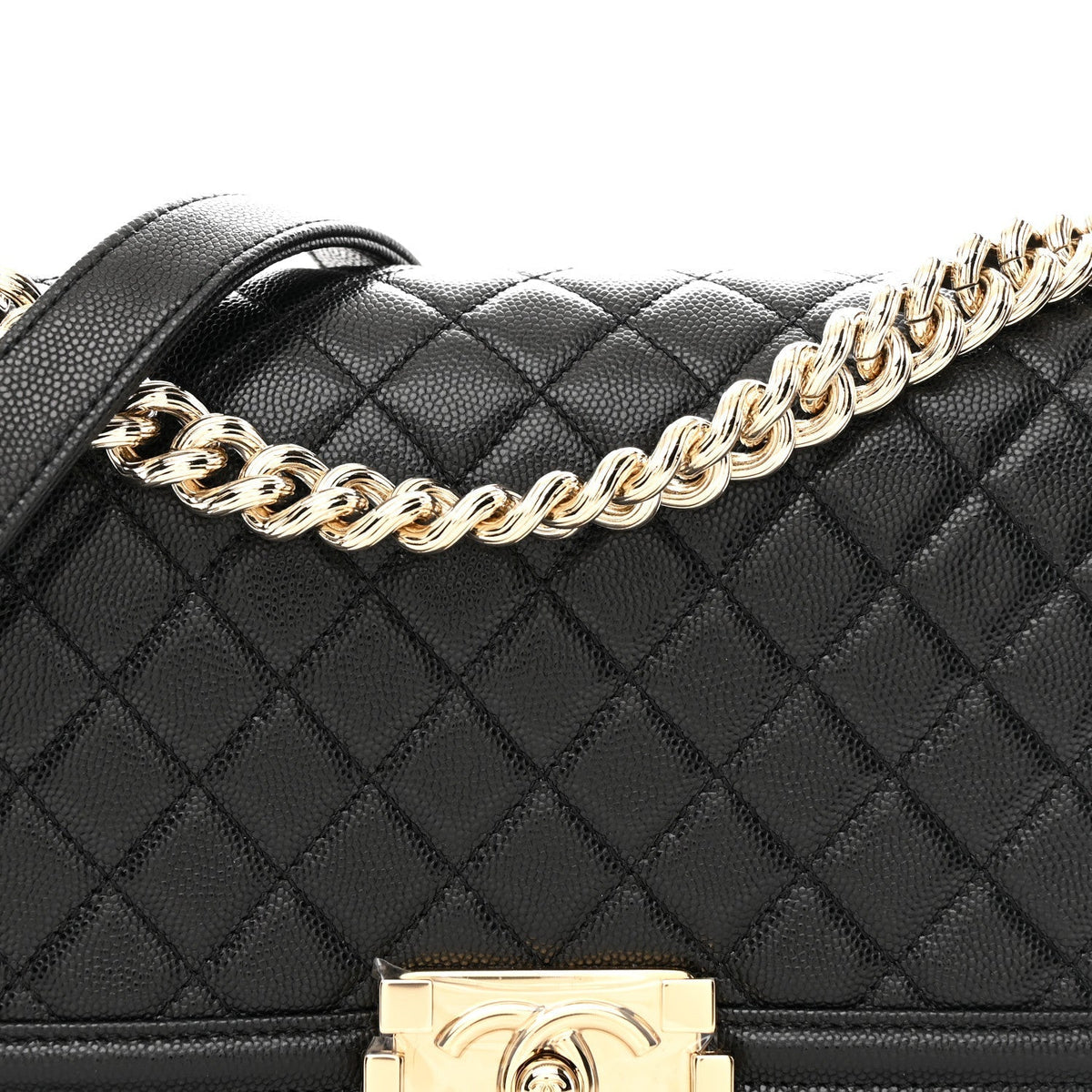 Caviar Quilted Medium Boy Flap Black
