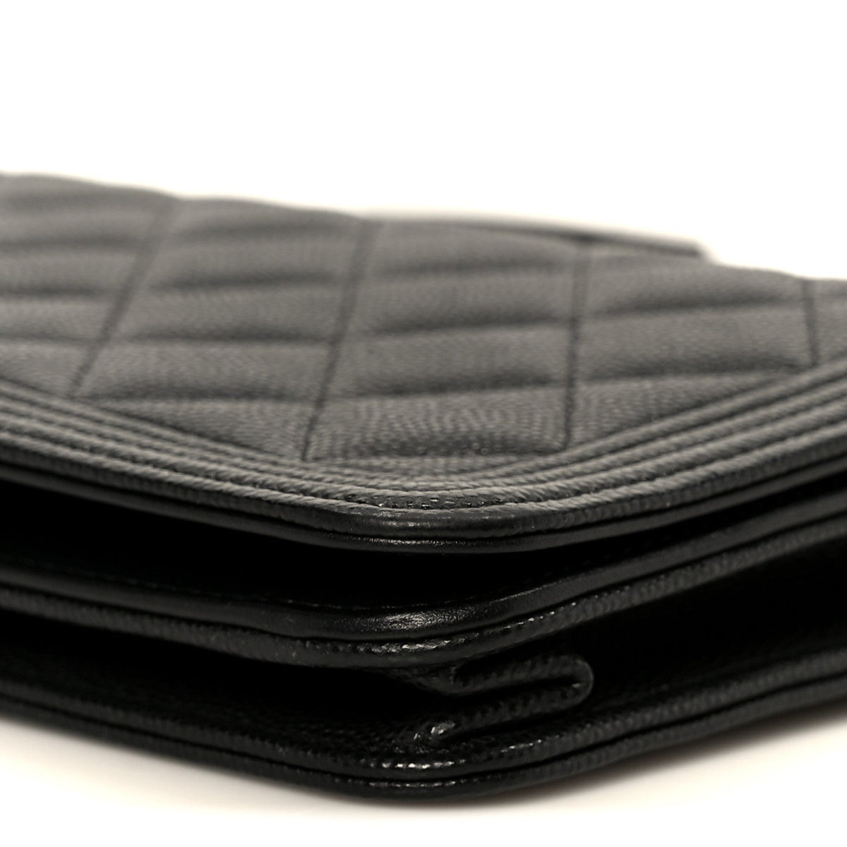 Caviar Quilted Boy Wallet On Chain WOC Black