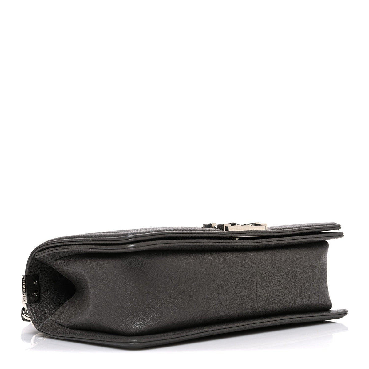 Caviar Quilted Medium Boy Flap Dark Grey