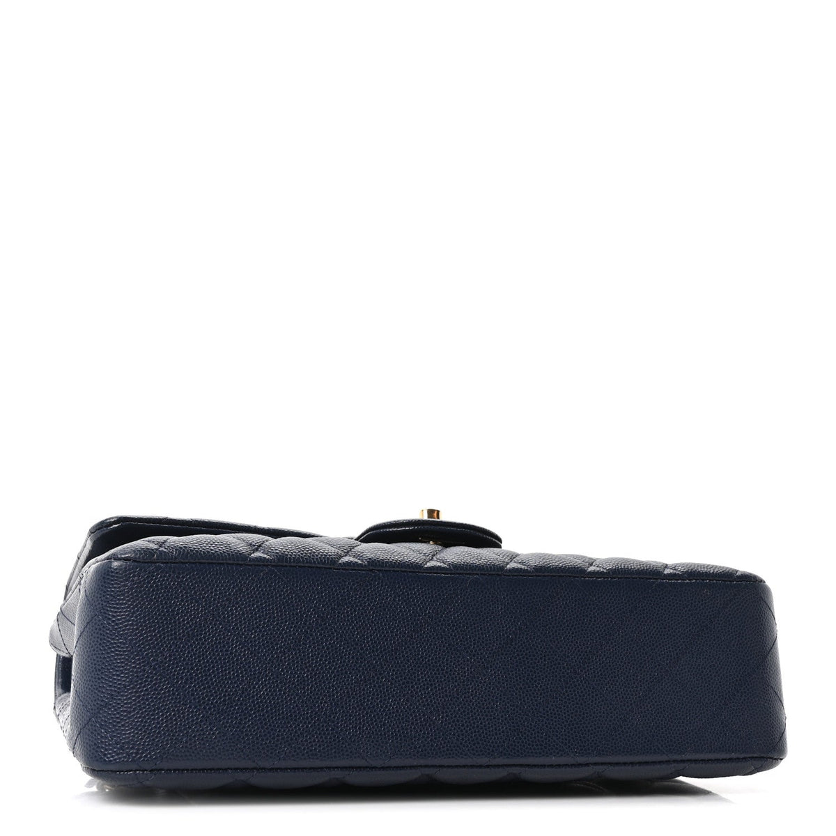 Caviar Quilted Medium Double Flap Navy