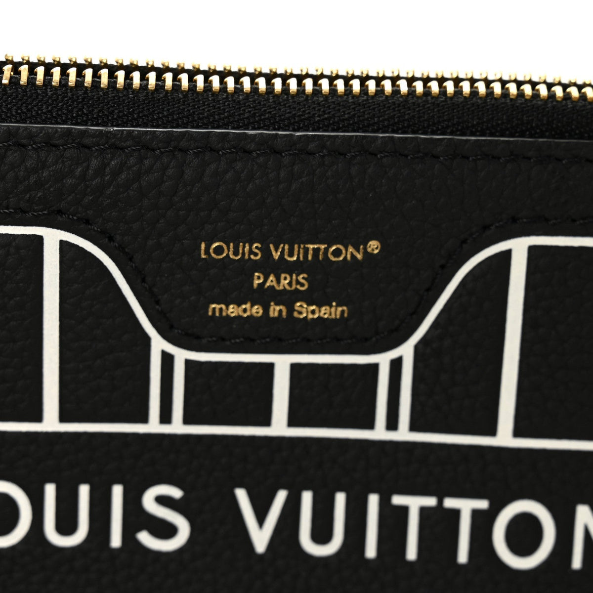 Calfskin Neverfull Inside Out MM Pochette Black