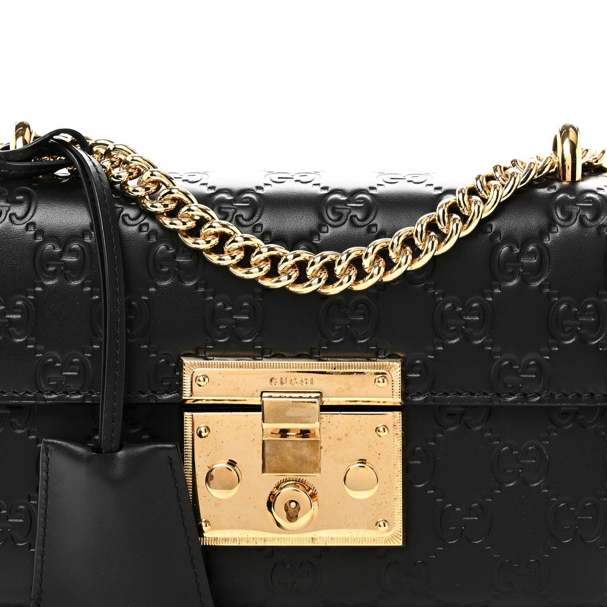 Guccissima Small Padlock Shoulder Bag Black