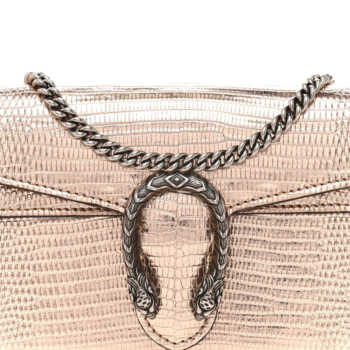 Metallic Lizard Super Mini Dionysus Bag Rame