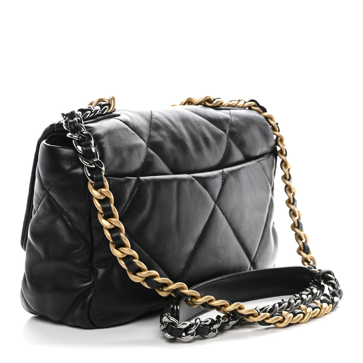 Lambskin Quilted Medium Chanel 19 Flap Black