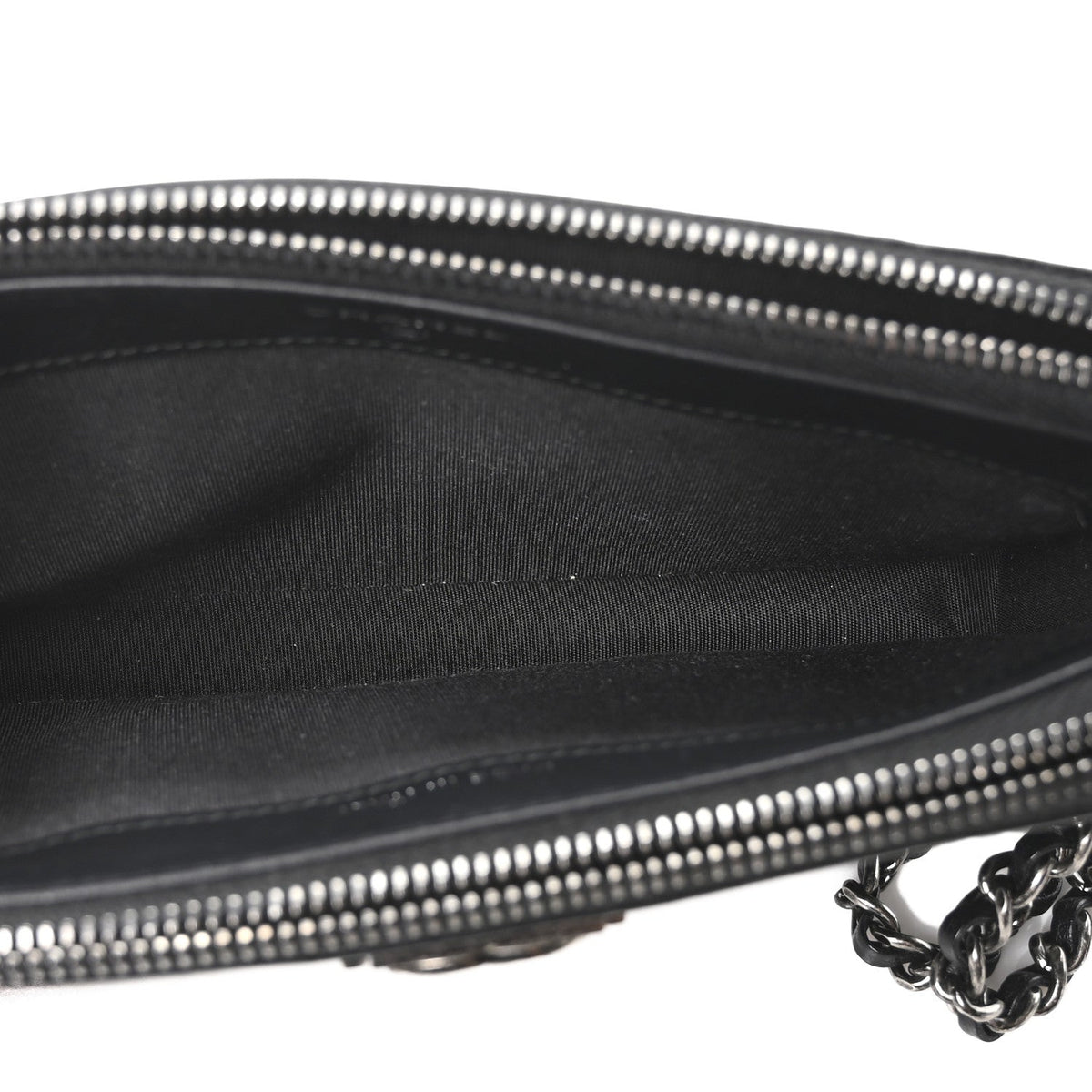 Grained Calfskin Quilted Boy Phone Holder Wallet On Chain Black
