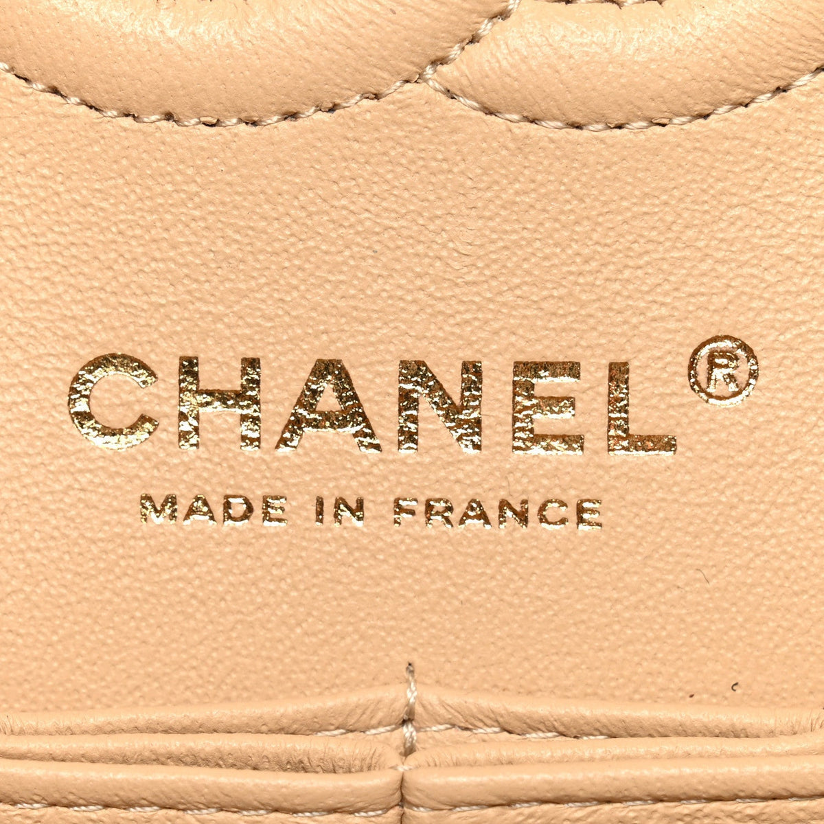 Caviar Quilted Small Double Flap Beige