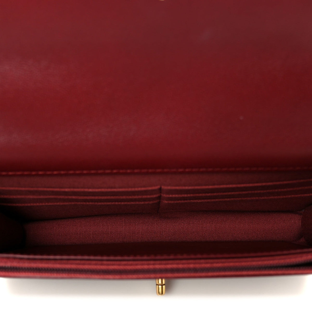 Lambskin Quilted Chanel 19 Wallet On Chain WOC Burgundy
