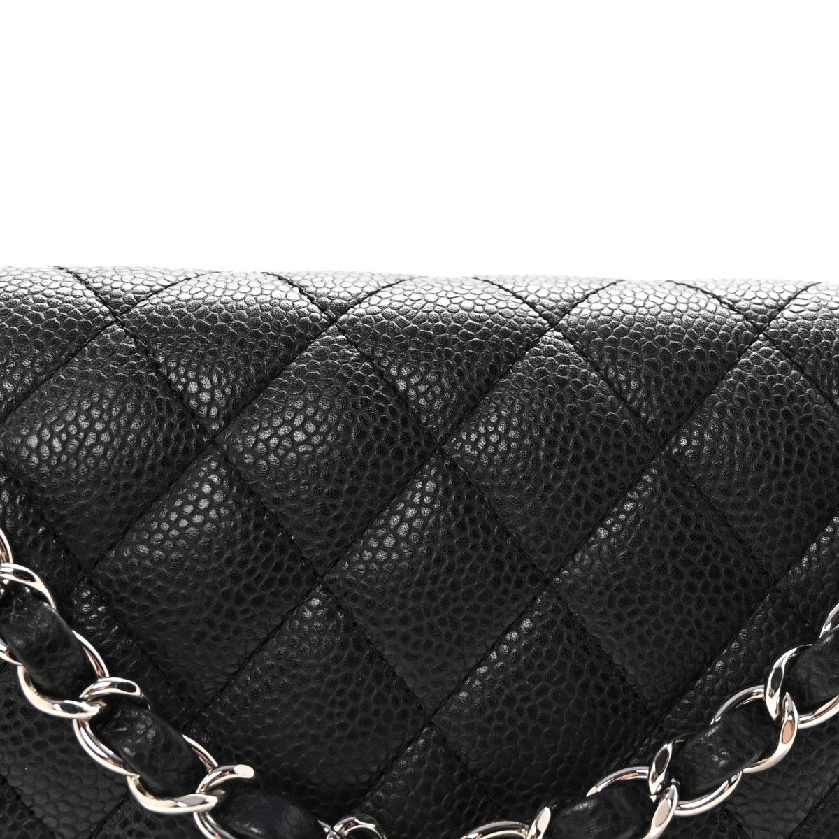 Caviar Quilted Medium Double Flap Black