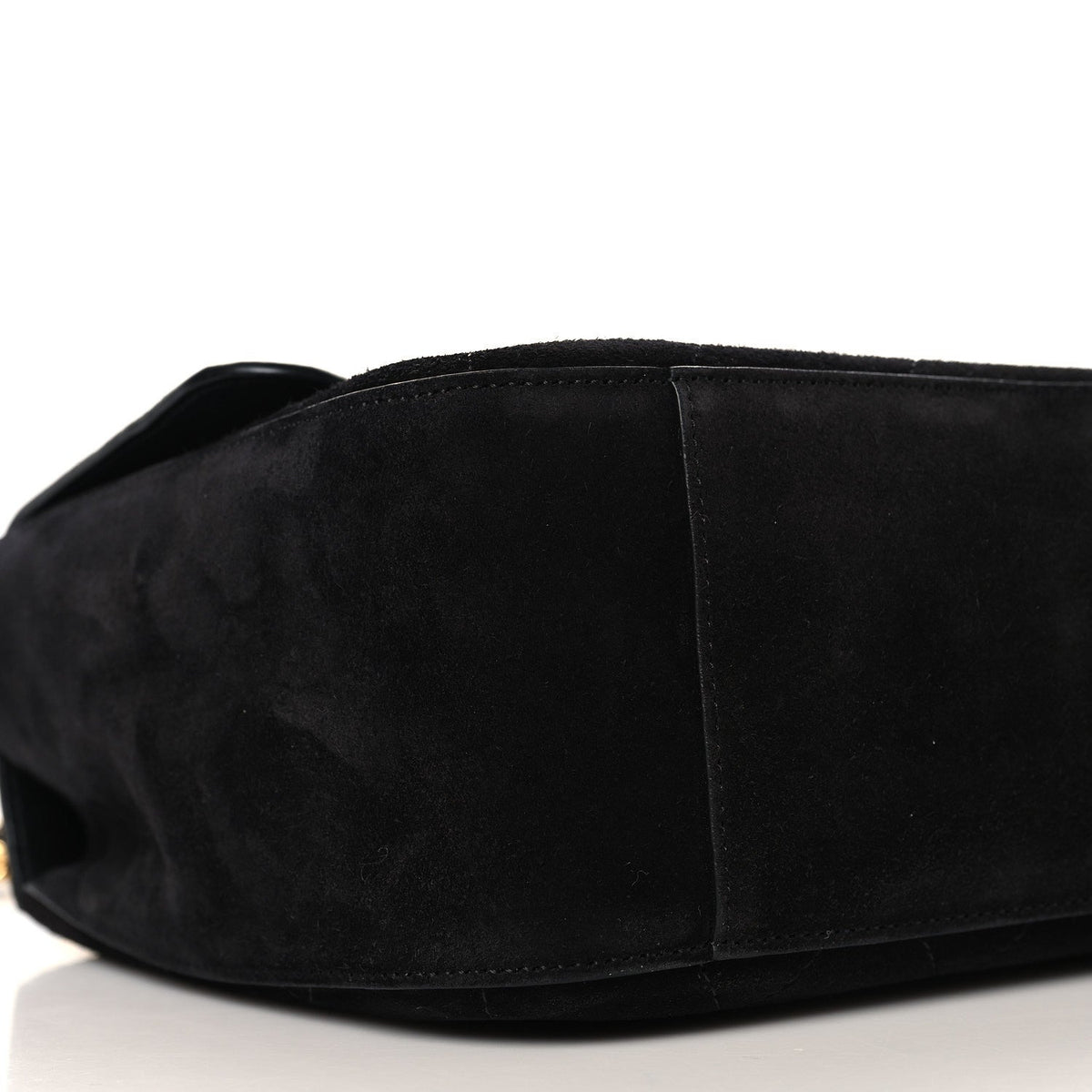 Suede Calfskin Small Souplissimo Maxi Flap Black