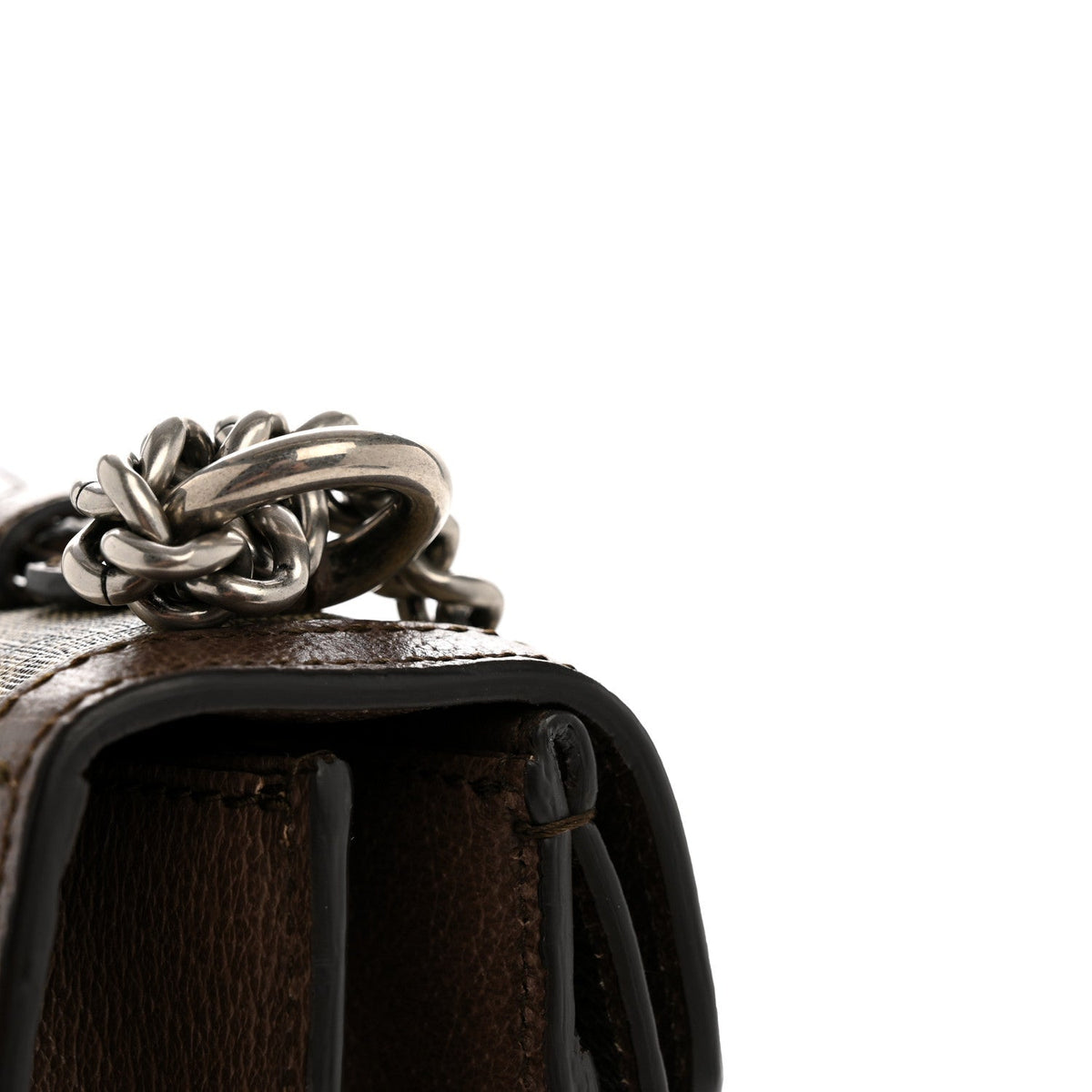 GG Supreme Monogram Textured Dollar Calfskin Top Handle Dionysus Shoulder Bag Beige Ebony New Acero