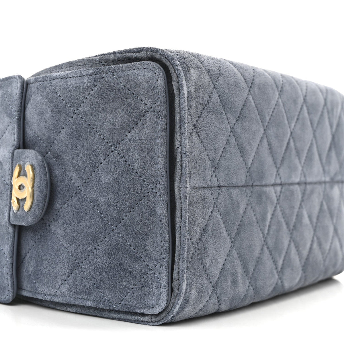 Suede Quilted Small Chanel 25 Handbag Blue