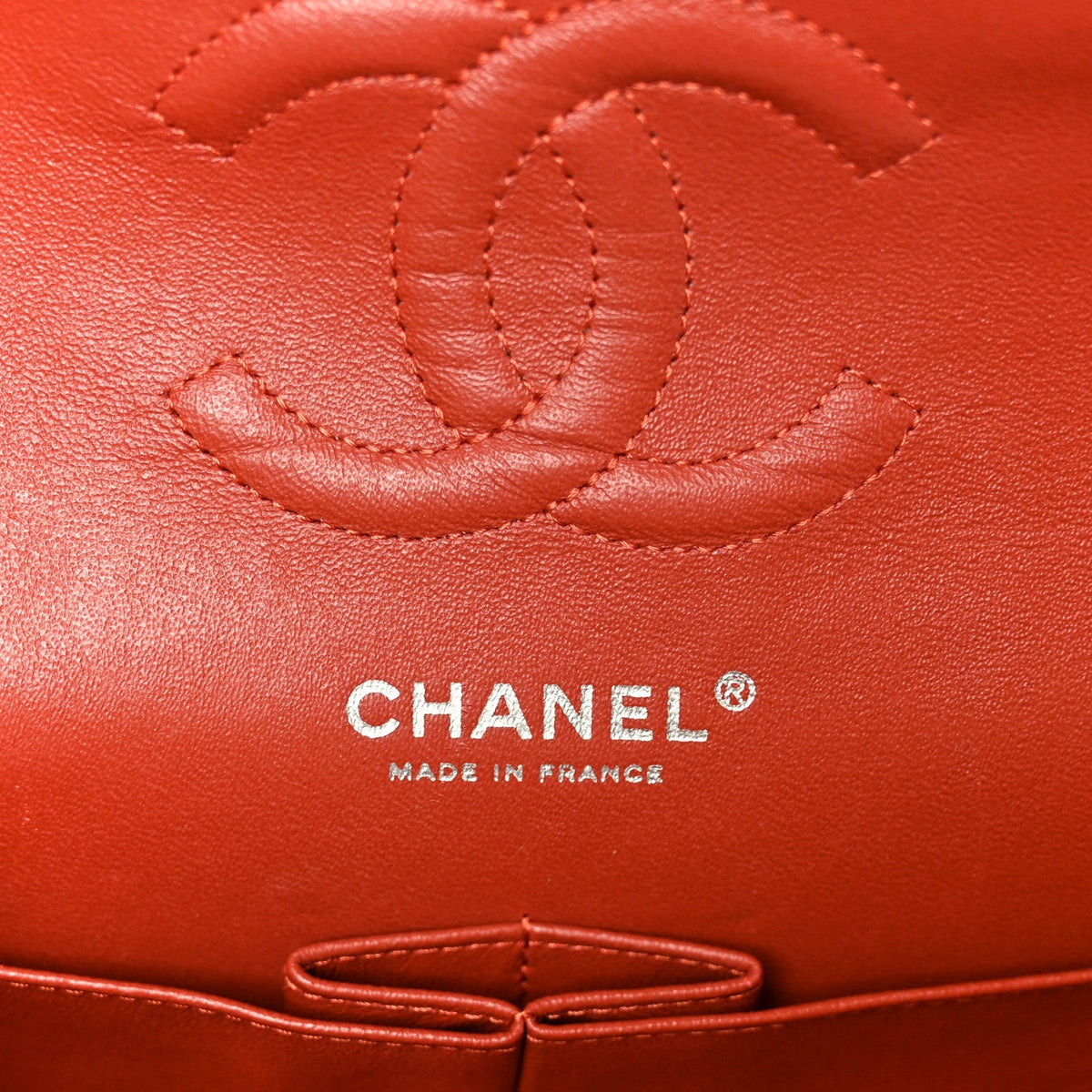 Caviar Quilted Medium Double Flap Red