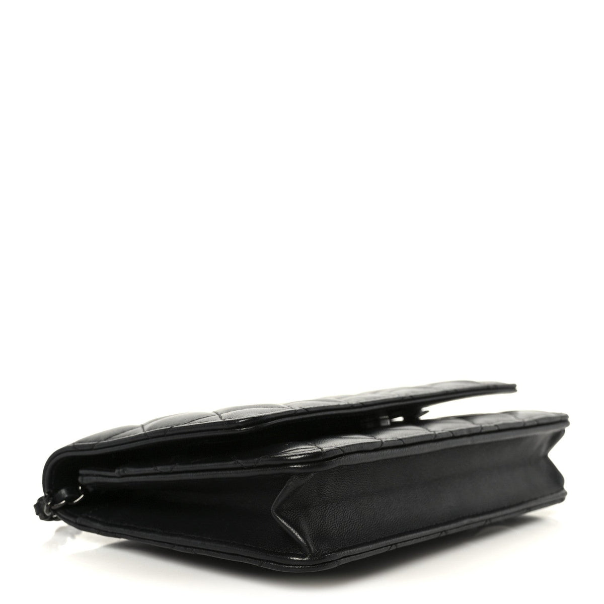 Lambskin Quilted Wallet On Chain WOC So Black