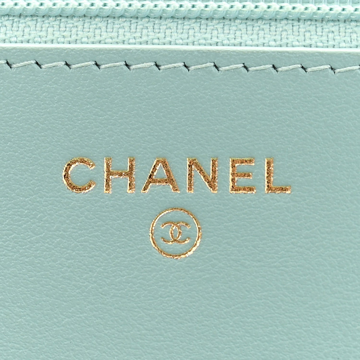 Caviar Quilted Boy Wallet On Chain WOC Light Blue