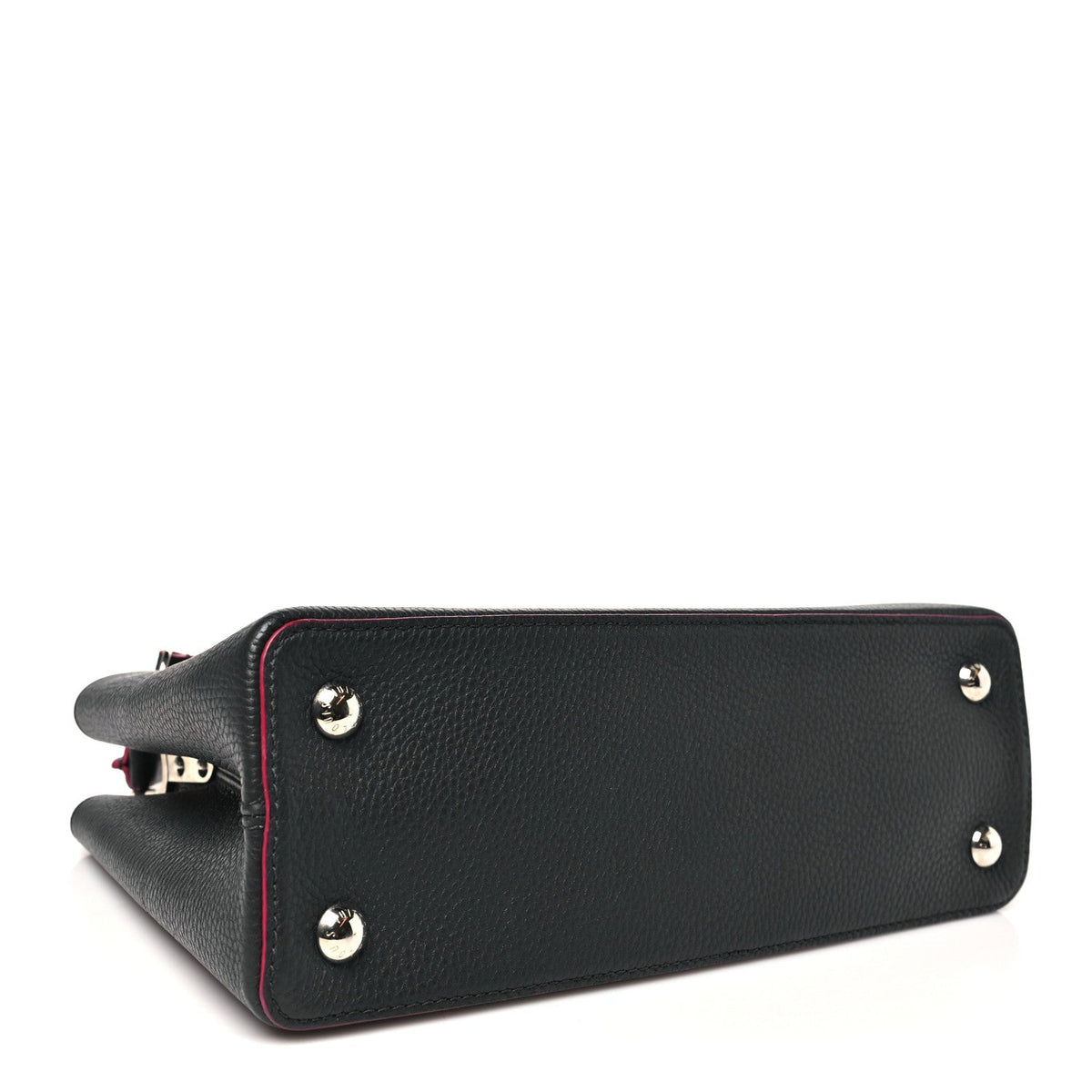 Taurillon Capucines PM Black Fuchsia