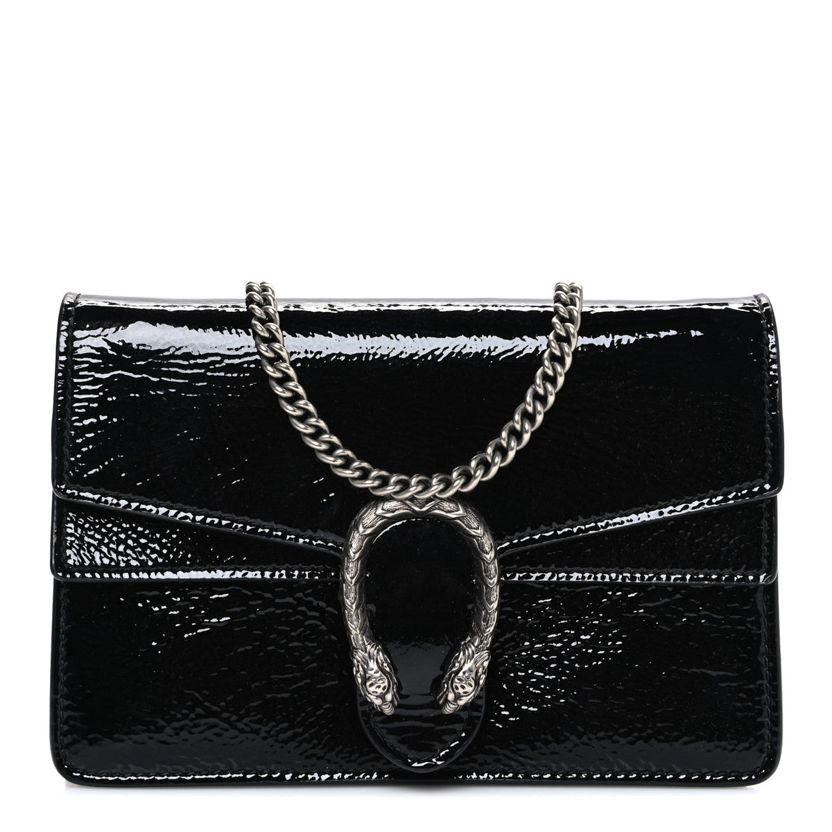 Crinkled Patent Mini Dionysus Shoulder Bag Black