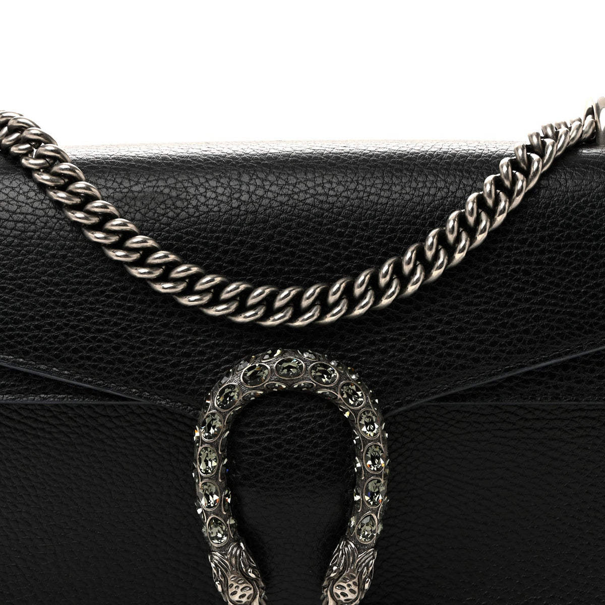 Pebbled Calfskin Small Dionysus Shoulder Bag Black
