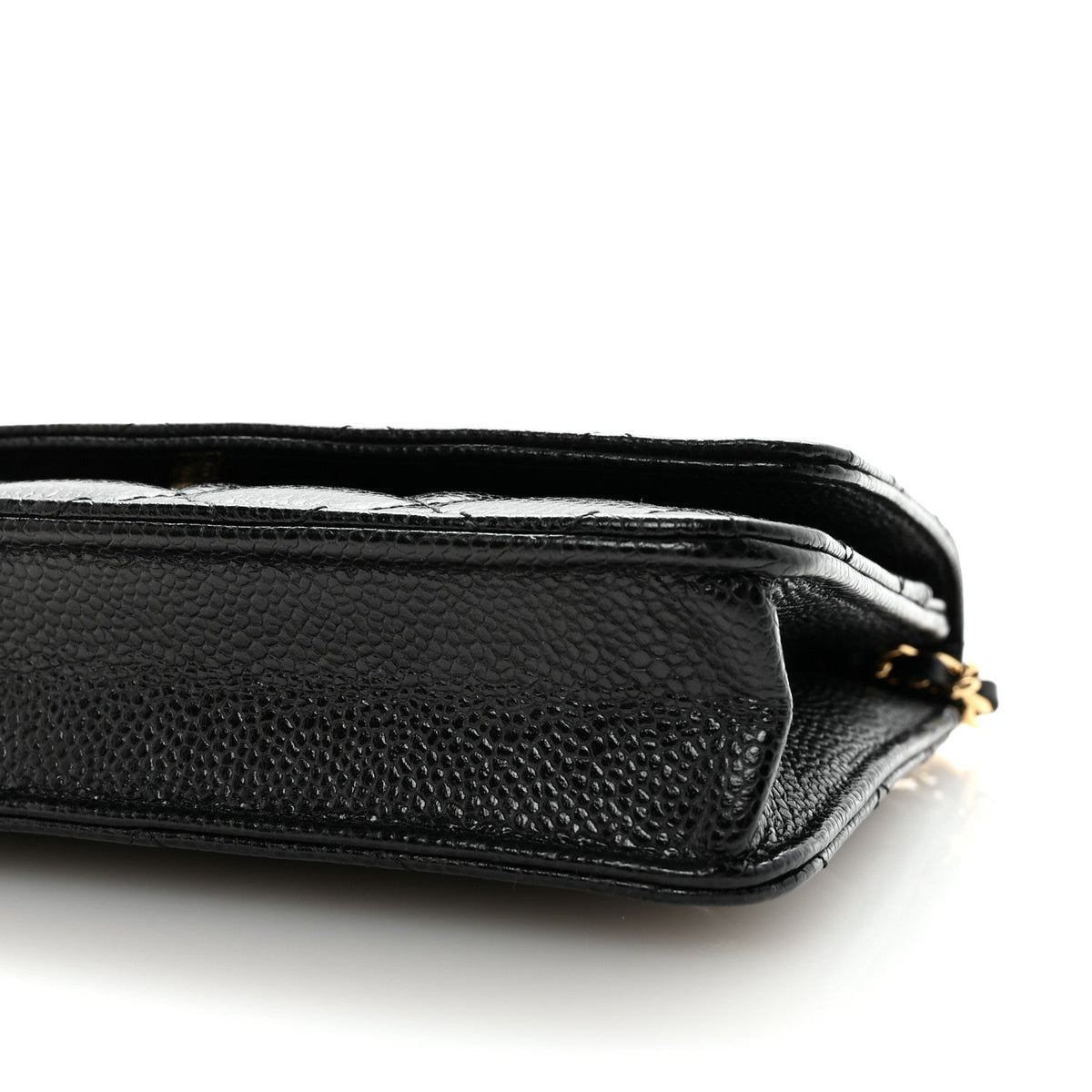 Caviar Quilted Wallet on Chain WOC Black