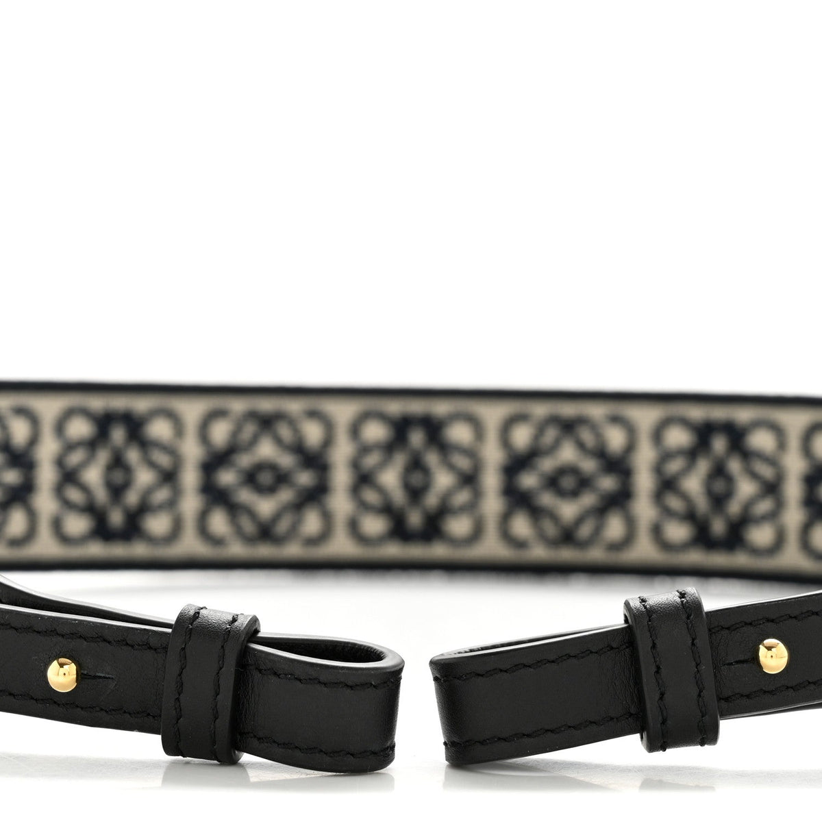Calfskin Jacquard Anagram Loop Strap Navy Black