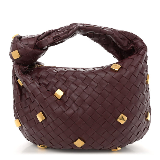 Nappa Intrecciato Studded Teen Jodie Hobo Barolo