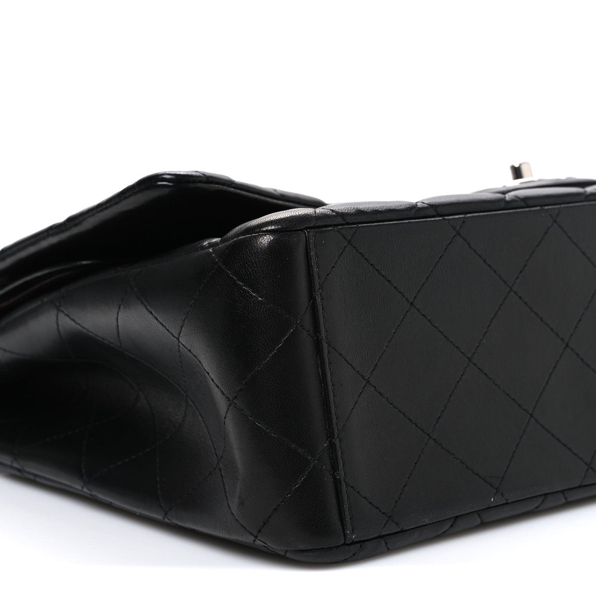 Lambskin Quilted Maxi Double Flap Black