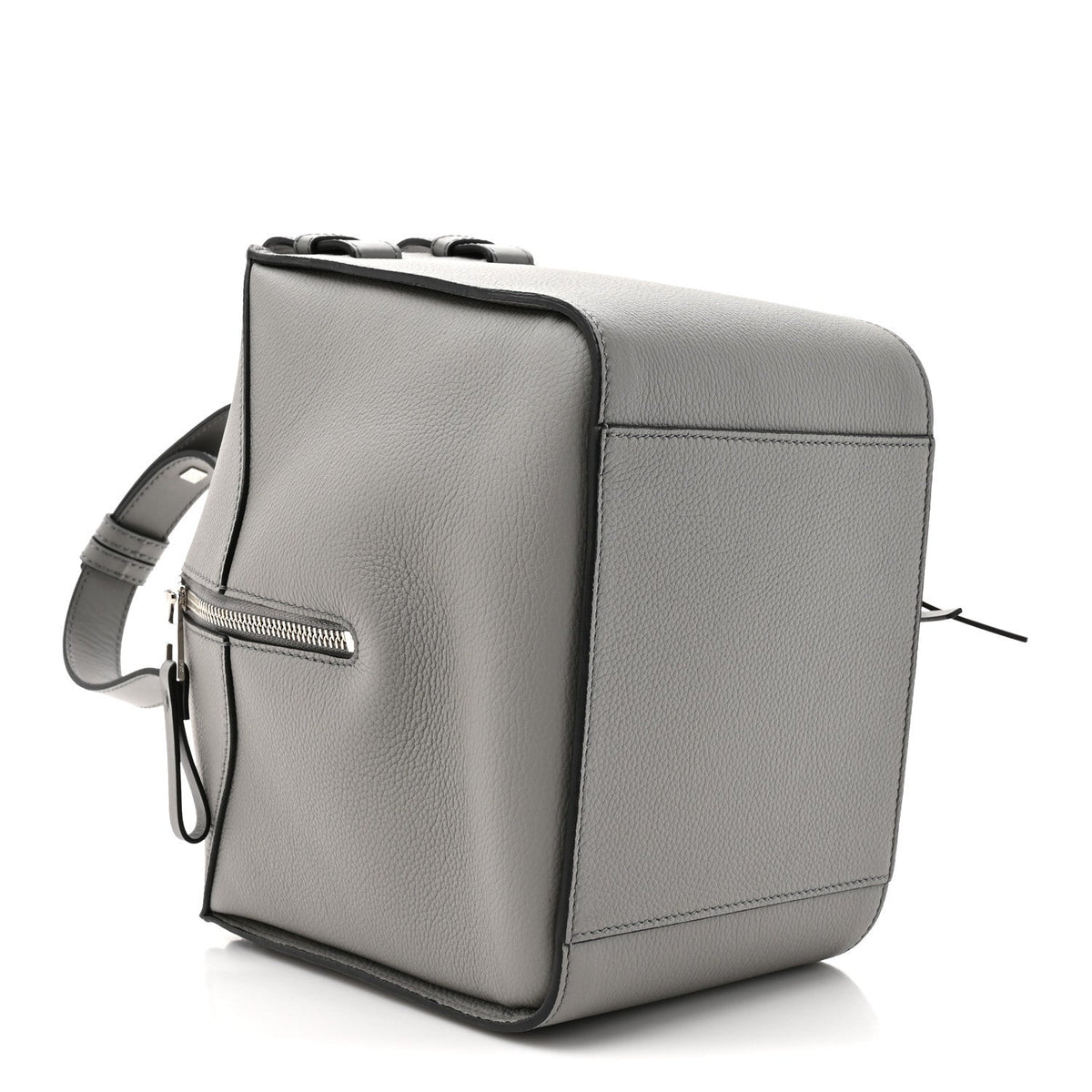 Grained Calfskin Mini Hammock Shoulder Bag Pearl Grey