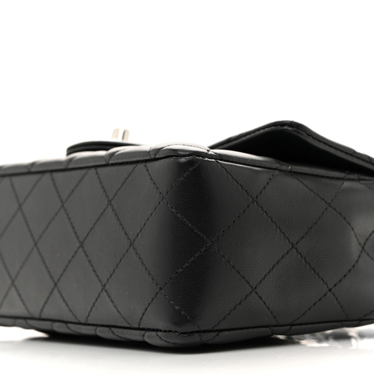 Lambskin Quilted Mini Rectangular Flap Black