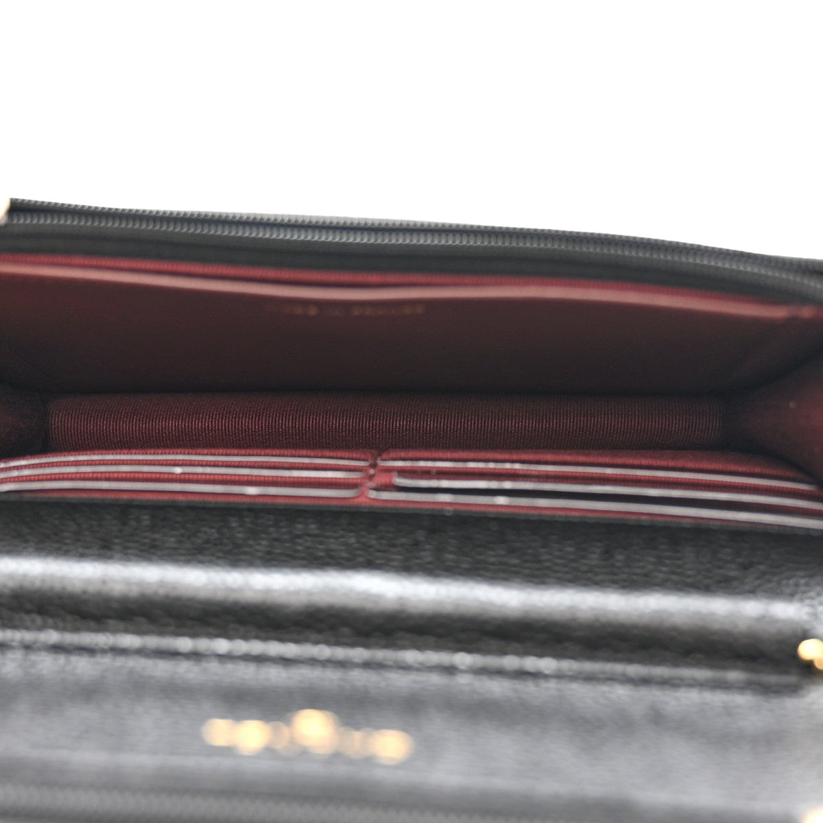 Caviar Quilted Wallet on Chain WOC Black