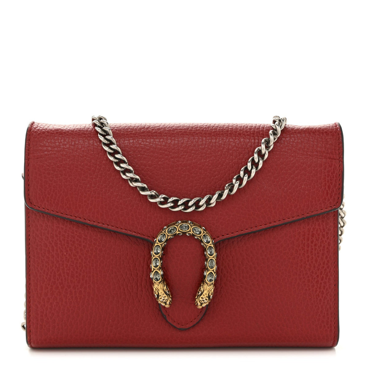 Calfskin Mini Dionysus Chain Wallet Hibiscus Red