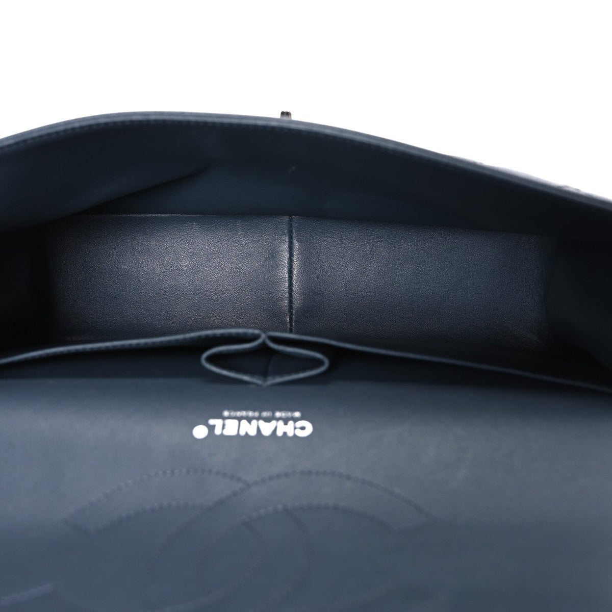 Caviar Quilted Jumbo Double Flap Dark Grey