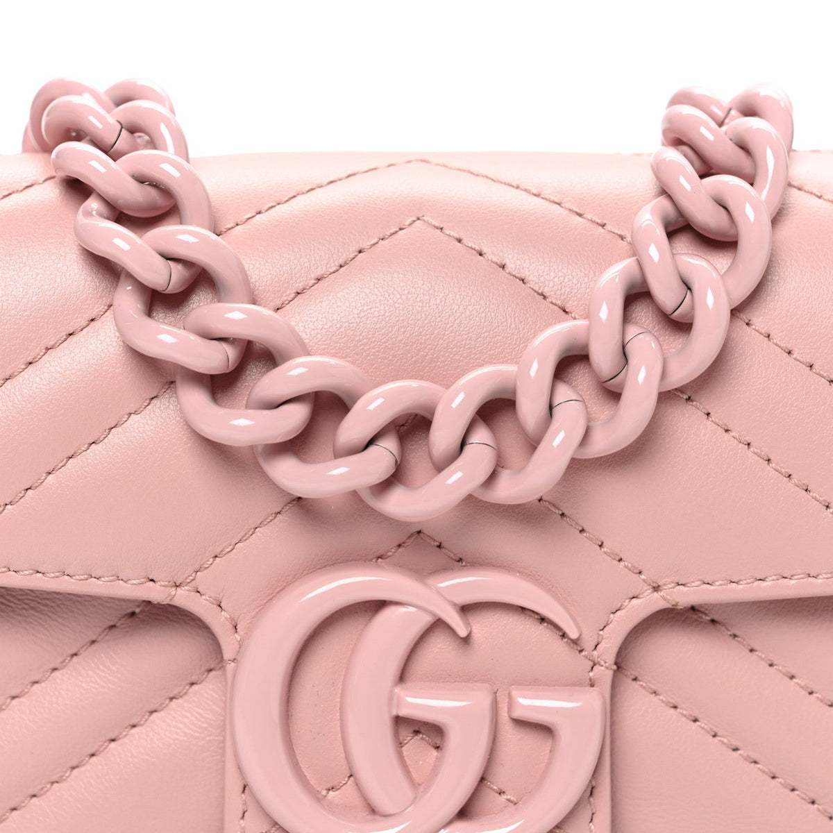 Calfskin Matelasse Monochrome GG Marmont Chain Belt Bag Perfect Pink