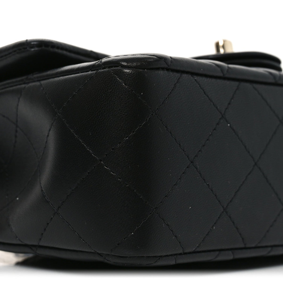 Lambskin Quilted Mini Rectangular Flap Black